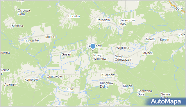 mapa Nowy Włochów, Nowy Włochów na mapie Targeo